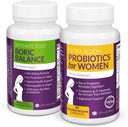 Intime Rose Combo Pack! Flora Bloom Probiotika til Kvinder (One Flaske) og Boric Balance Boric Acid (One Flaske) 2 Pack
