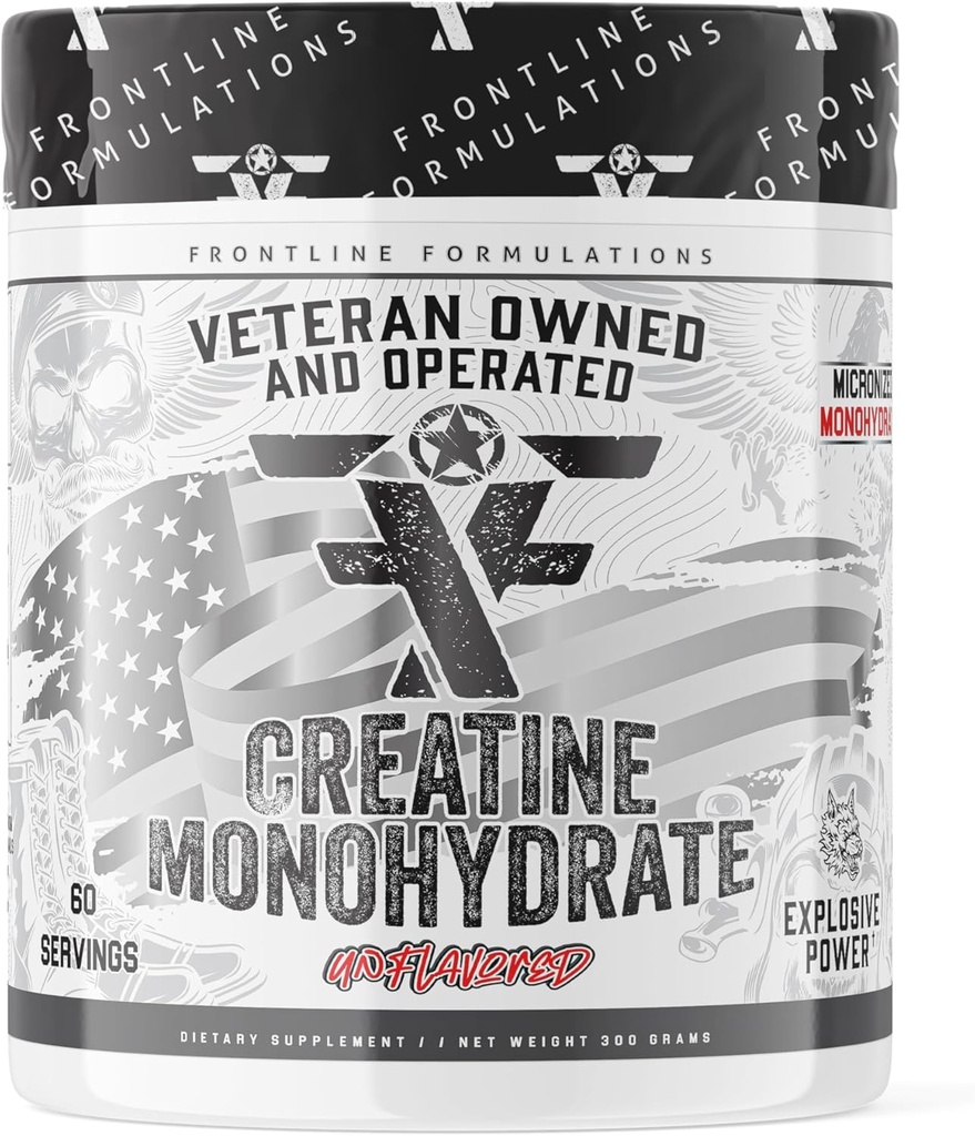 Creatine monohydrat, fremmer Lean Muscle Growth, Unflavored, Aids Muscle Recovery, Post- Workout Supplement, Veteren ejes og drives (60 Servere, Creatine Monohydrat)