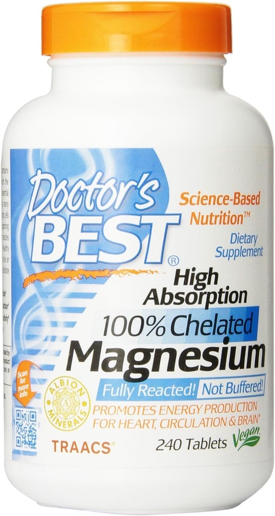 Doctor 's Best High Absorption Magnesium (100 Mg Elemental) - 240 ct (pakning med 3)