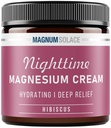 Magnesium Lotion - Hydrerende Nighttime Cream anvendes på ben, arme eller bryst - tematisk Chlorid USA Made and Safe for Kids (Hibiscus)