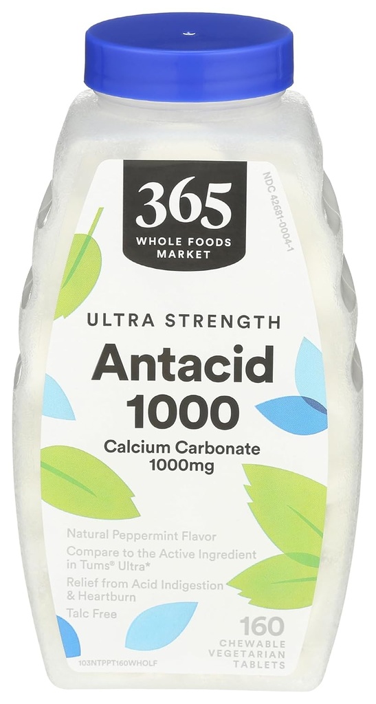365 af Whole Foods Market Ultra- Strength Peppermint Antacida, 160 CT