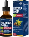 Rhodiola Rosea (Rodiola) Extract Drops, Natural Adaptogen Supplement / W Ashwagandha, Ginseng, Holy Basil, & Echinacea for Energy, Brain Health, Immunty & Mood Support. 2oz