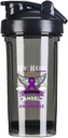 Min Hero er nu min Angel Pancreatic Cancer 18 Ounce Shaker flaske drik mixer læk- bevis før træning Protein Shakes Meal udskiftning Shakes Flasker 500ML / 18 Oz Black