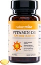 NatureWise Vitamin D3 400iniu (100 mcg) 90- Day Supply for immunforsvar, sund muskelfunktion, og Knoglesundhed - non-GMO, Gluten Free in Organic Extra Virgin Olivenolie, (Mini Softgel), 90 Greve