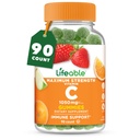 Lifeable Vitamin C - Great Tasting Natural Flavor Gummy Supplement - Vegetarisk GMO- Free Chewable Vitaminer - for immunforsvar - 90 Gummies (1050 mg)