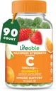 Lifeable Vitamin C - Great Tasting Natural Flavor Gummy Supplement - Vegetarisk GMO- Free Chewable Vitaminer - for immunforsvar - 90 Gummies (1050 mg)