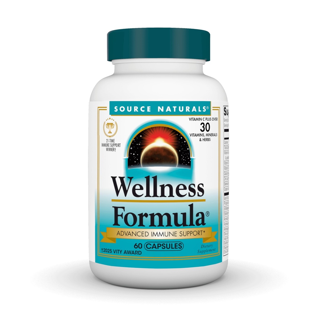 Kilde Naturals Wellness Formel Bio- Aligned Vitamin & Herbal Defense for Immunsystemet Support - Kosttilskud & Immunitet Booster - 60 kapsler