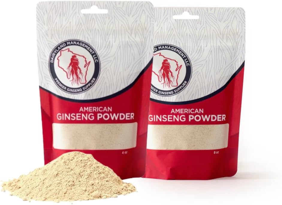 Dairyland Concentrated American Ginseng Powder 西洋参 - 16 oz Pack of Wisconsin Ginseng Powder - Non-GMO, Gluten Free - Herbal Supplement for Smoothies, Baking, Tea