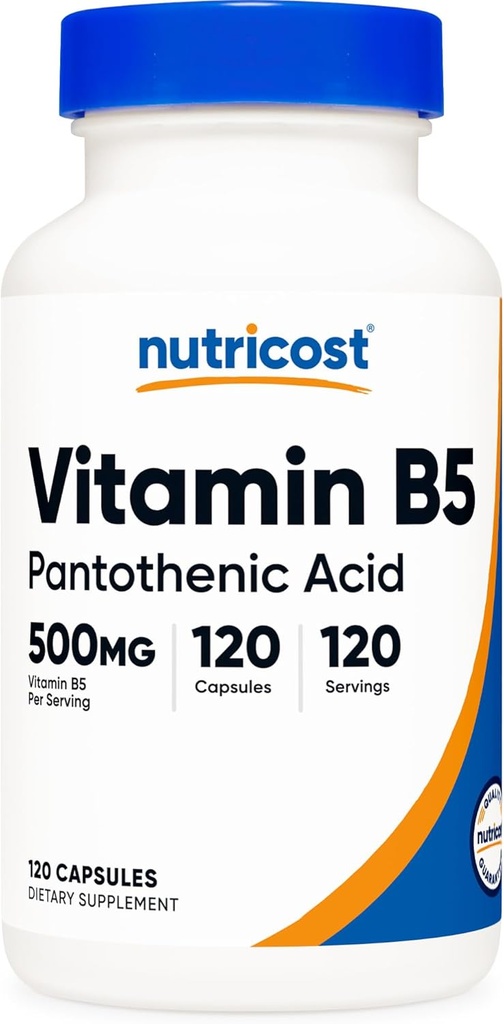 Nutricost Pantothensyre (vitamin B5) 500 mg, 120 kapsler