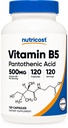 Nutricost Pantothensyre (vitamin B5) 500 mg, 120 kapsler