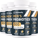 Probiotika til mænd, 500 Millioner CFU 'er & 12 Sprains Herre probiotika, med gurkemeje, Cranberry, Goji - Probiotika til fordøjelsessygdomme, Gut, Immun & Bloating, Prostate & Urinary Tract Health, 240 Capsule