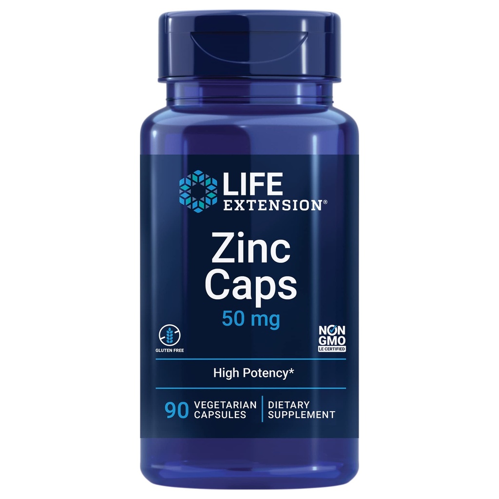 Life Extension Optimeret Quercetin 250 mg med C-vitamin & Camu- Camu - 60 kapsler og Zinkkapsler 50mg - 90 vegetariske kapsler