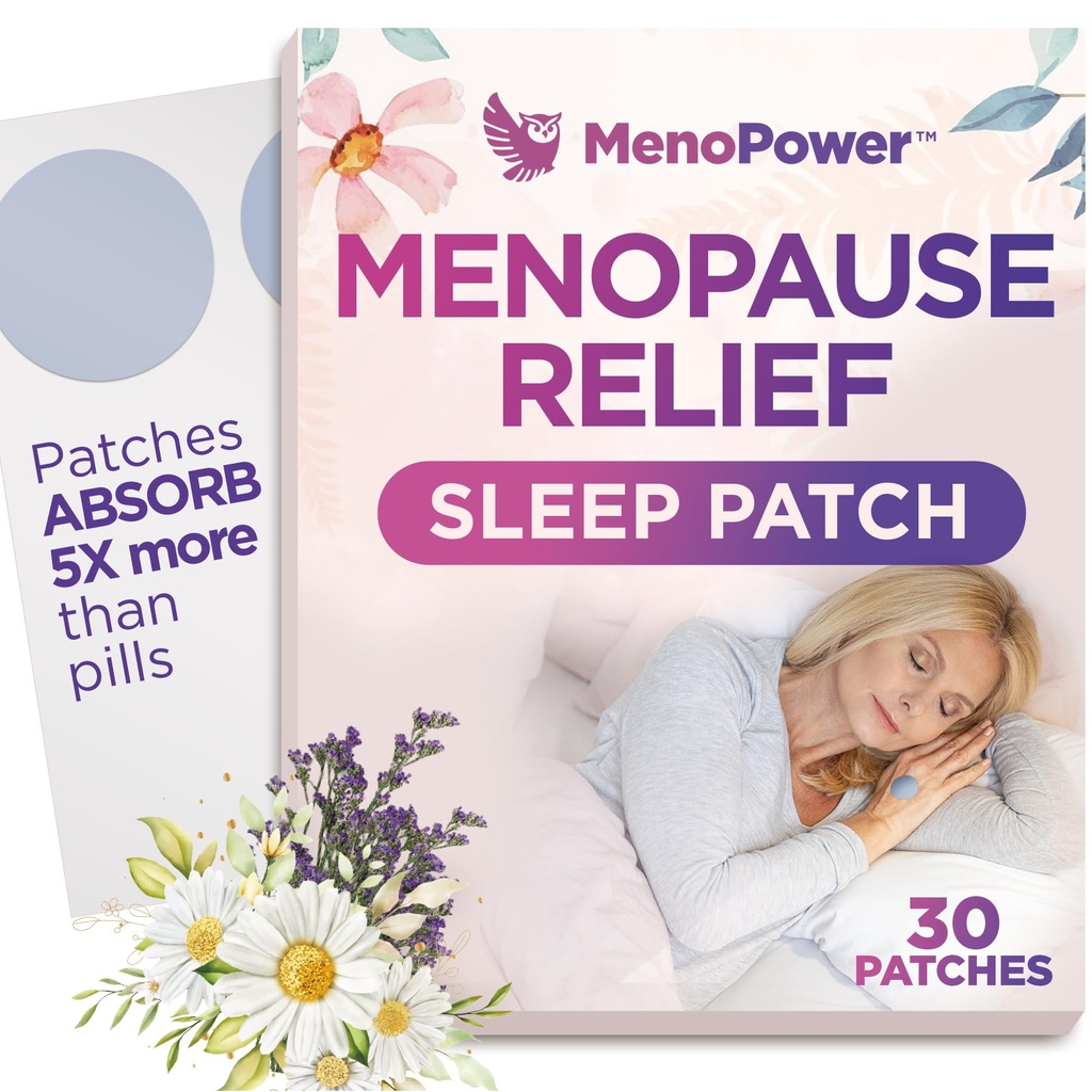 Cooling Comfort Sleep Patches for Women - Menopause Relief for Better Sleeping Aid - Sleep Supplement for afslapning & Ekstra Styrke - Support Hot Flashes, Quality Sleep & Reducere Træthed - 30 Patches