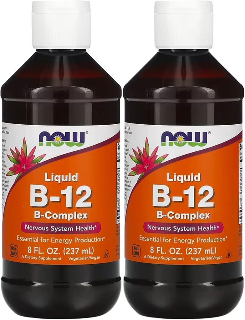 Now Foods Vitamin B- 12 Liquid, 8oz (pakke med 2)