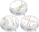 3 Pack Pill Box, Lille Pill sag til purse & Pocket, Cute Travel Medicine Organizer, Portable Medicine Container Holder til at holde vitaminer, Medicin, Fish Oil & Supplement, White Marble