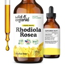 Wild & Organic Rhodiola Rosea Tinktur - Rhodiola Rosea Support for Mood Support - Afslappende Root Extract Liquid Drops - Vegan, Sukker & Alkohol- Free - 4 fl oz