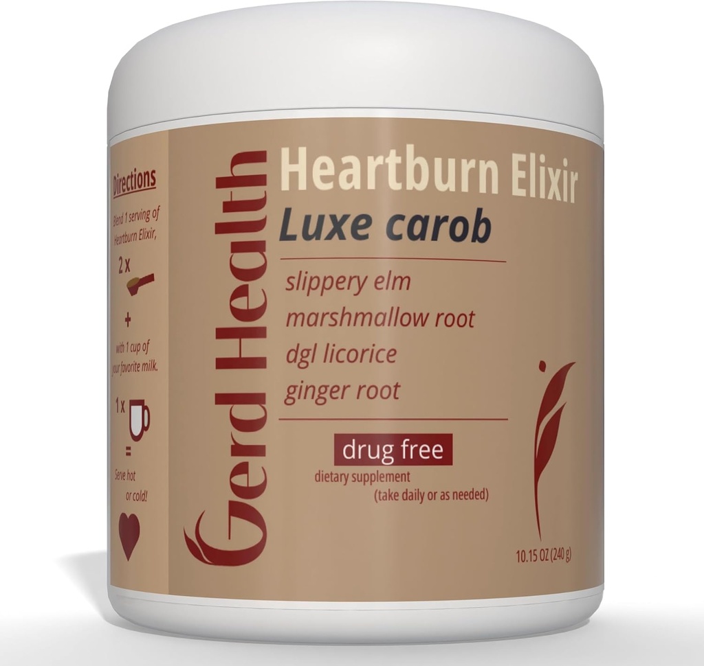 Heartburn Elixir: Urtepulver drik lavet med Marshmallow Root, Slippery Elm Bark & DGL lakrids