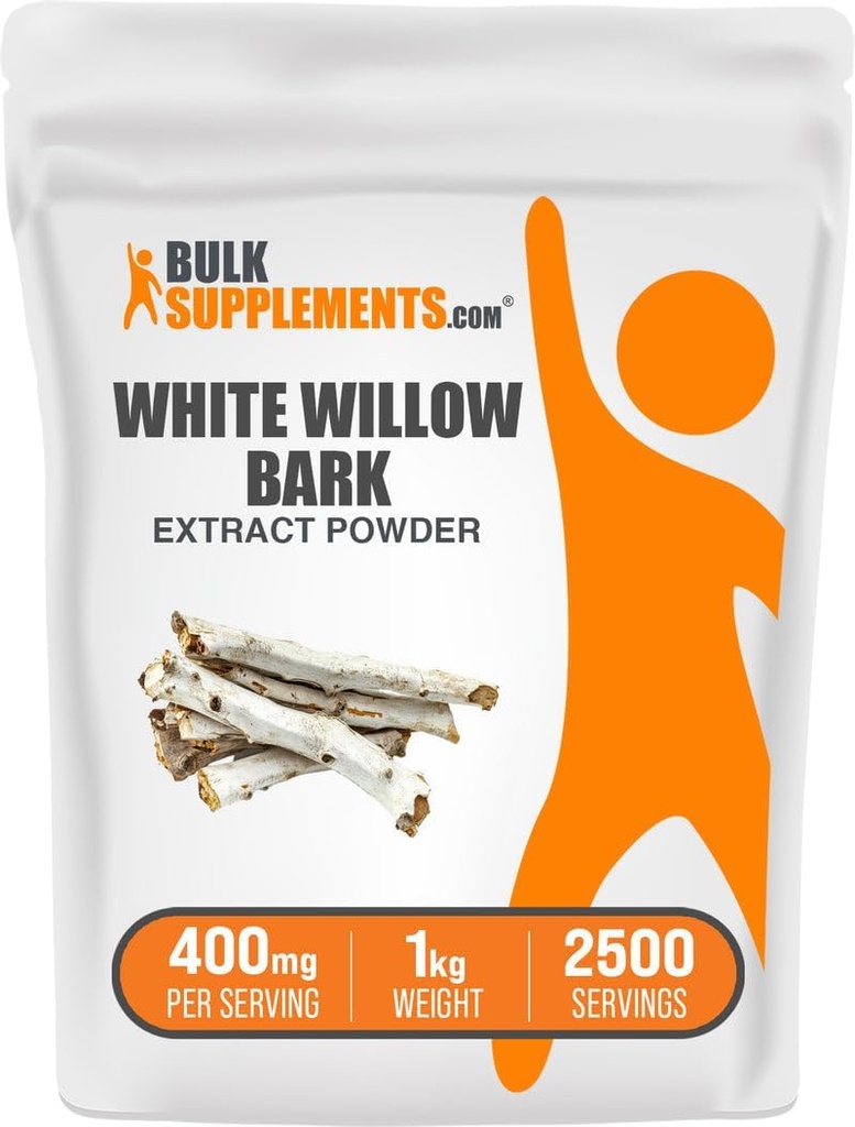 Bulkadditions.com White Willow Bark Extract Powder - Herbal Supplement, White Willow Bark Powder - Gluten Free, 400mg per Serving, 1kg (2.2 lbs) (Pack of 1)