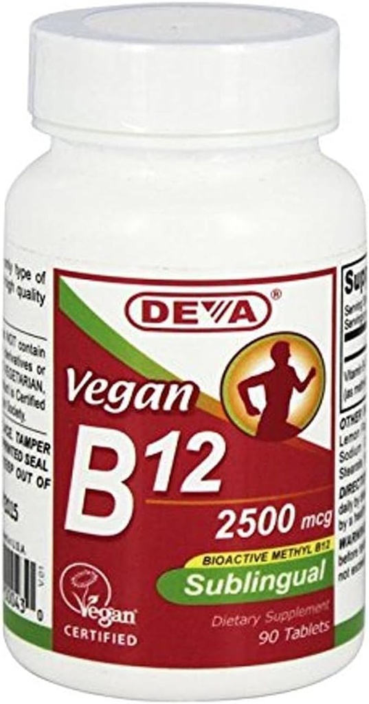 Deva Vegan Vitamin B12 Sublingual, 90 Greve