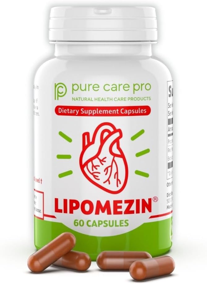 Pure Care Pro Synergistisk Cholesterol Support Blend: Rød Gær Rice, Policosanol, Grape Seed & Lespedeza - 60 vegetariske kapsler