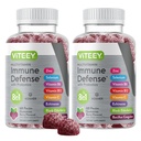 Viteey Multivitamin Gummies 8 i 1 immunstøtte supplement med Probiotika - Immunboostere for voksne & Teens - Vegetarisk, Gelatine fri, GMO fri - Chewable Berry Flavored Pectin immunforsvar