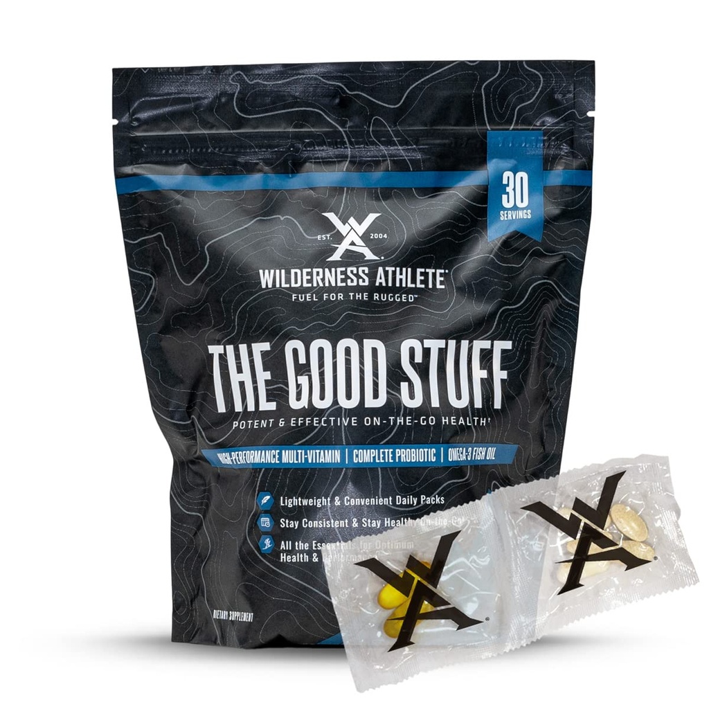 Wilderness Atlete - Det gode stads i 124; Daglig Vitamin Pack - Multivitamin for kvinder & mænd - Vitamin pakker til mænd og kvinder sundhed - Supplement Probiotika, Omega-3 Fish Oil, & Multivitaminer med zink