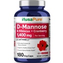 NusaPure D- Mannose Complex 1400 mg (med Hibiscus og Cranberry) - 180 Veggie Caps.