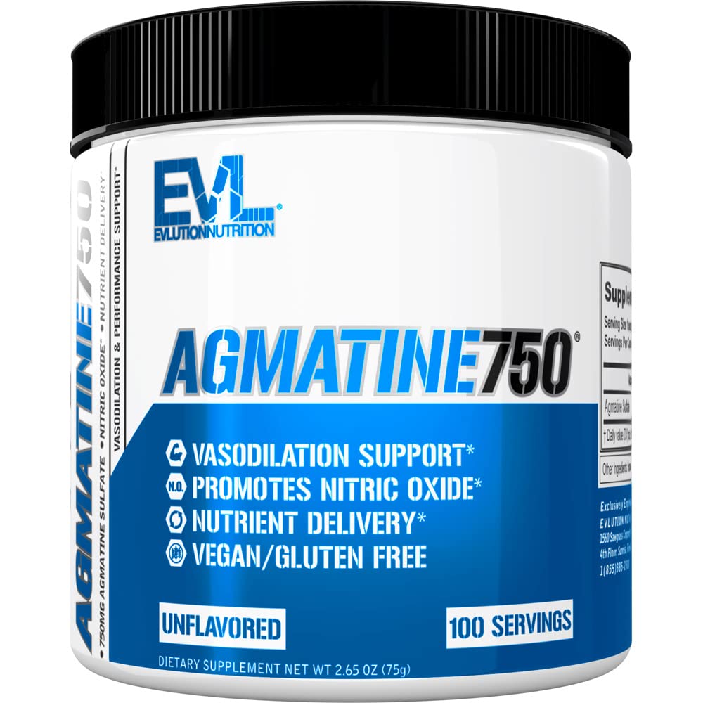 Evolution Agmatine Sulfate Nitrooxide Powder Nutrition High Strength Agmatine Sulfate Powder Nitroxide Supplement for High Intensity Pumper Muskelvækst Inddrivelse og ydeevne - Unflavored