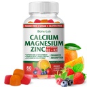 BionerLab Calcium Magnesium Zinkgummier med D3- og K2-vitamin - højpotens forbedret absorption - Orange og berry smag