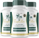 (Officiel 3 Pack) Tropislim, Tropislim All Natural Caribbean Flush, vægttab supplement, Tropislim Slimming Kapsler for kvinder, sund livsstil + Leaner Physique, Tropical Anmeldelser (180 Kapsler)