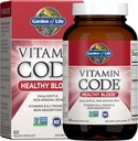 Livets Vitamin Code Sund Blod - Jern supplement til kvinder, 60 Veganske Kapsler, med Vitamin B, C, Trace Minerals, Fruit Veggies, Probiotika - for energi og anæmi Support