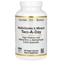 California Gold Nutrition Multivitamin og mineralsk med methyl B12, C-vitamin, L- methylFolate og Bio- Quercetin, Two-A- dag, 180 Veggie kapsler
