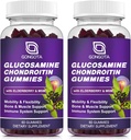 Glucosamin Chondroitin Gummies - 2- Pack, Extra Strength 1500mg Glucosamin med MSM & Elderberry, Fleksibilitetsunderstøttelse, bedste brusk & immunsupportsupplement til mænd og kvinder - 120 tæller