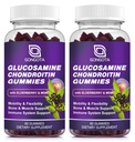 Glucosamin Chondroitin Gummies - 2- Pack, Extra Strength 1500mg Glucosamin med MSM & Elderberry, Fleksibilitetsunderstøttelse, bedste brusk & immunsupportsupplement til mænd og kvinder - 120 tæller