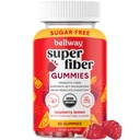 Bellway Super Fiber Gummies for voksne - Sugar Free Organic Fiber Supplement Gummies med 4 g fibre per servering - Prebiotic Chicory Root Fiber til fordøjelig Gut sundhed, Raspberry Lemon, 60 Greve