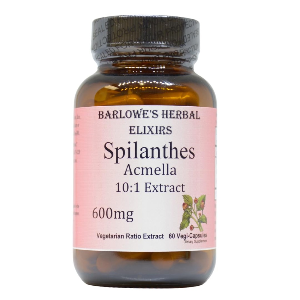 Spilanthes Acmella Extract Decl. 124; 600mg Per Capsule Decl. 124; Urte Supplement for Natural Wellness & Balance