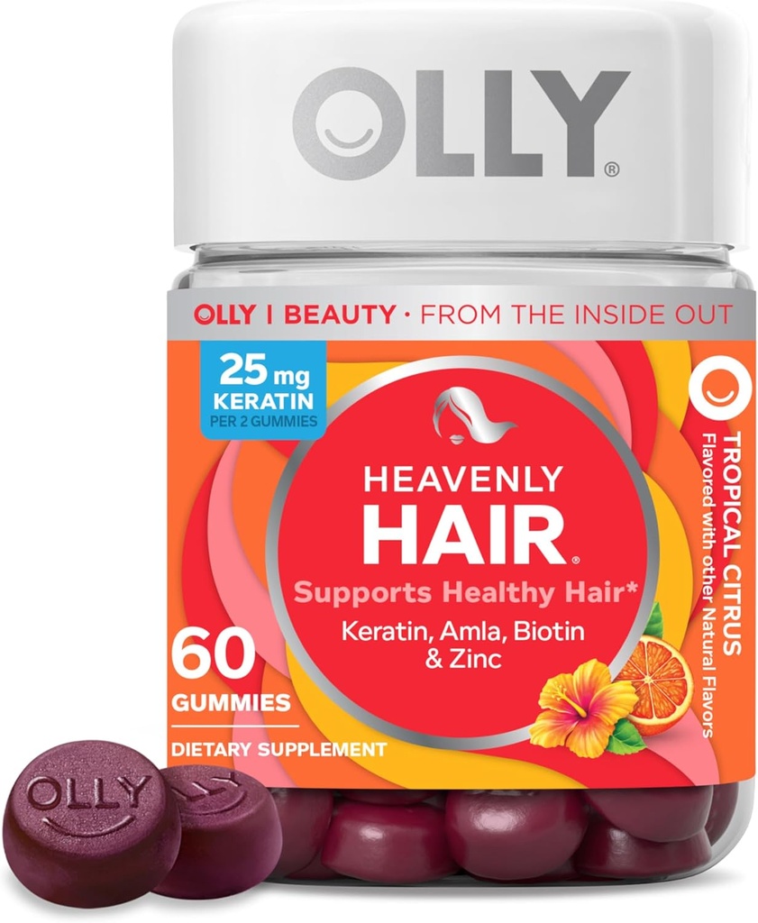 OLLY Heavenly Hår Gummy, understøtter sundt hår, Keratin, Biotin, AMLA, Chewable Supplement, 30 Day Supply - 60 Greve
