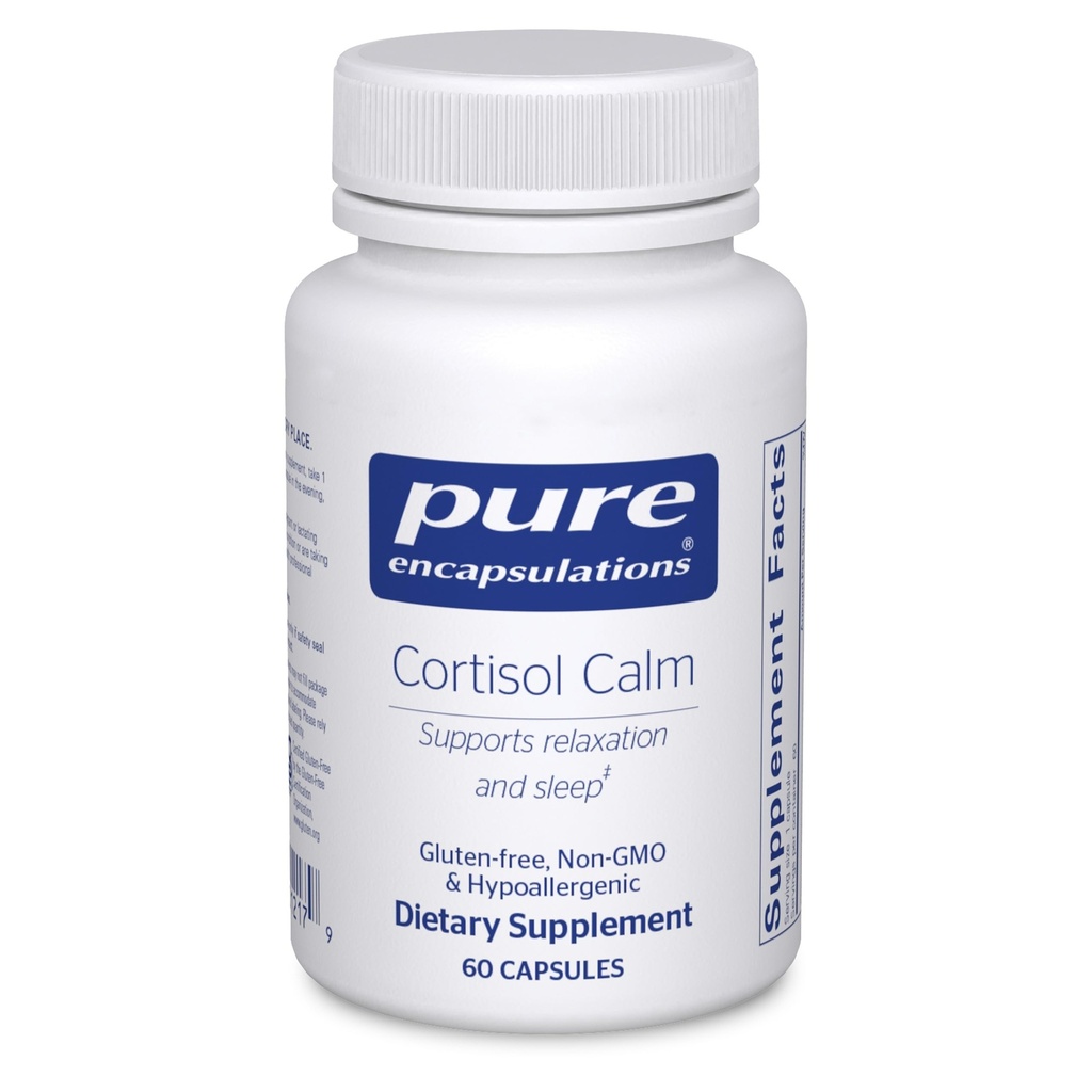 Rene indkapslinger Cortisol Calm - Understøtter Cortisol Sundhed & Afslapning - Indeholder Ashwagandha & L- Theanin - Restain Sleep - 60 kapsler