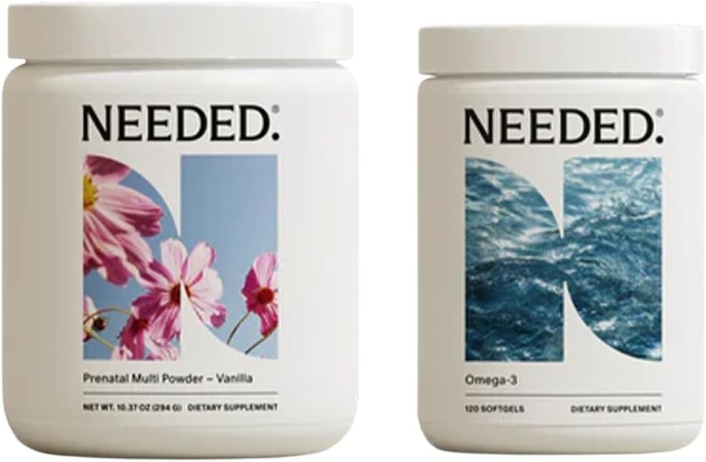 Det var nødvendigt. Vanilje Prenatal Multivitamin Powder & Omega-3 Bundle Б124; Nutrient Support for Graviditet & Postpartum