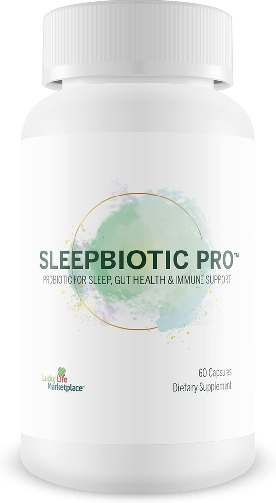 Sleepbiotic Pro - Multi- Strain Probiotic Sleep Support - Hjælp Gut Health & Immunsupport - Fremme afslapning og søvn kvalitet med Premium Probiotika - Lactobacillus & Bifidobacterium - 40 milliarder CFU