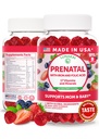 Lunakai USA Lavet prenatale vitaminer med jern & folinsyre - lækker graviditet Multivitamin gummier for kvinder, 60 Greve
