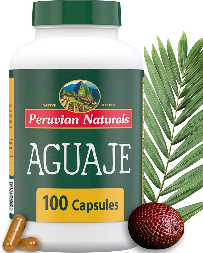 Peruvian Naturals Aguaje Kapsler til kvinder 100 piller - naturlige krøller for kvindelige sundhed supplement, kraftfuld Hormone Balance, Buriti Frugt, non-GMO, Vegan