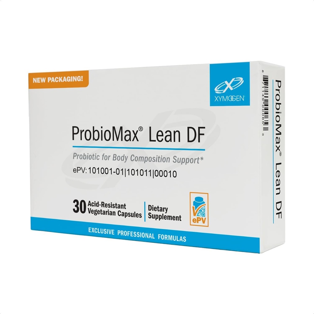 XYMOGEN ProbioMax Lean - Probiotisk supplement til støtte Gut Barrier funktion - Bifidobacterium animalis subsp lactis B420 - Tidligere ProbioMax Lean DF (30 gastro- resistente kapsler)