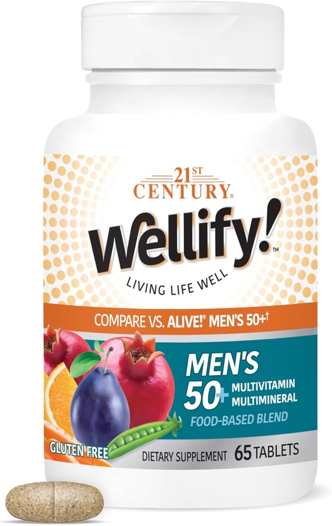 21. århundrede Wellify mænds 50 + Multivitaminer med mineraler, 65Count