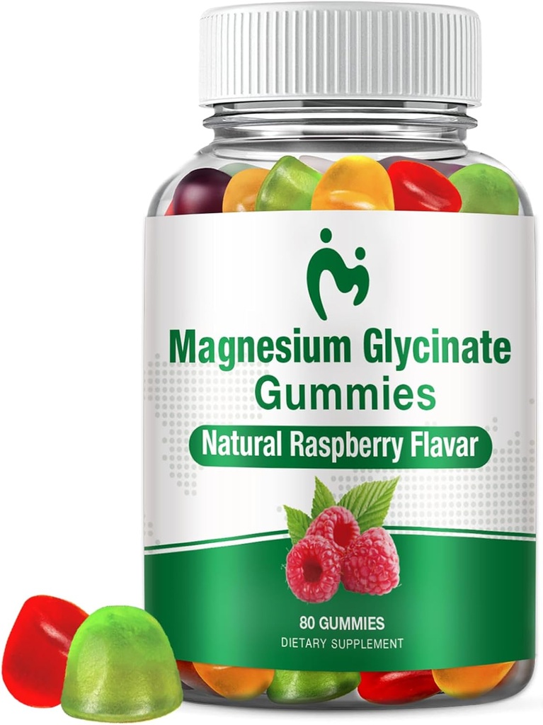 Magnesium Glycinat Gummies til voksne og børn, 1 Pakker Rolig Magnesium Gummies til søvn, Magnesium Malat tyggetætte 400mg, Stress & Muscle Relief, Magnesium Kalium supplement