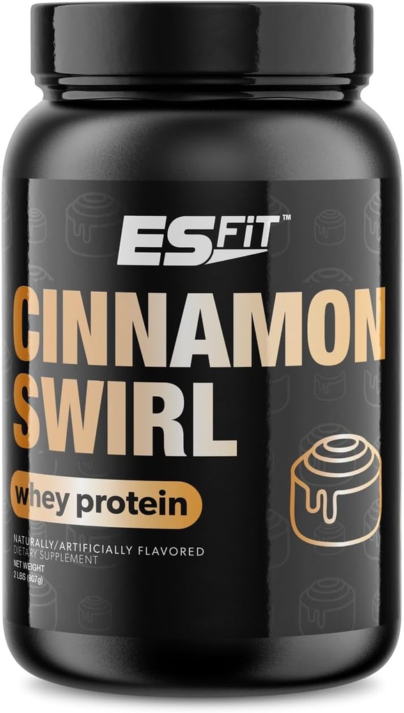 Whey Protein Powder - Post Workout Whey Protein Isolate for Muscle Recovery, Non-GMO, Superior Taste, BCAAs, Tested and Certified, Cinnamon Swirl, 2 Pounds