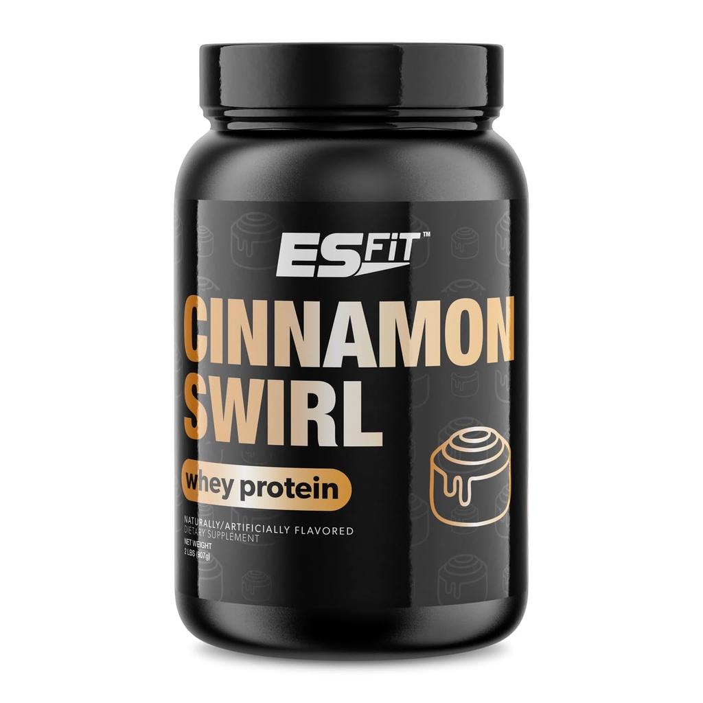 Whey Protein Powder - Post Workout Whey Protein Isolate for Muscle Recovery, Non-GMO, Superior Taste, BCAAs, Tested and Certified, Cinnamon Swirl, 2 Pounds