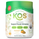 KOS Organic Superfood Green Powder - Gut Sundhed fra Prebiotic Fiber, Supergreens og Adaptogens - USDA Certified Organic, Lavet i en GMP Certified Facility - 28 Servings Mango