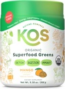 KOS Organic Superfood Green Powder - Gut Sundhed fra Prebiotic Fiber, Supergreens og Adaptogens - USDA Certified Organic, Lavet i en GMP Certified Facility - 28 Servings Mango