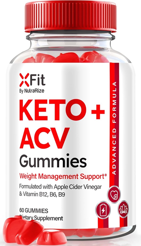 NutraRize Xfit Keto Gummies for Weight Loss, Official X Fit Keto + ACV Gummies, All- Natural Apple Cider Vinagar 1000MG, Premium Gummy for Health and Fitness, Gomitas anmeldelse (60 Gummies)